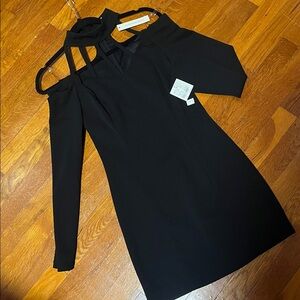 Mustard Seed Black Cutout Dress w/neck collar. NWT. SIZE M